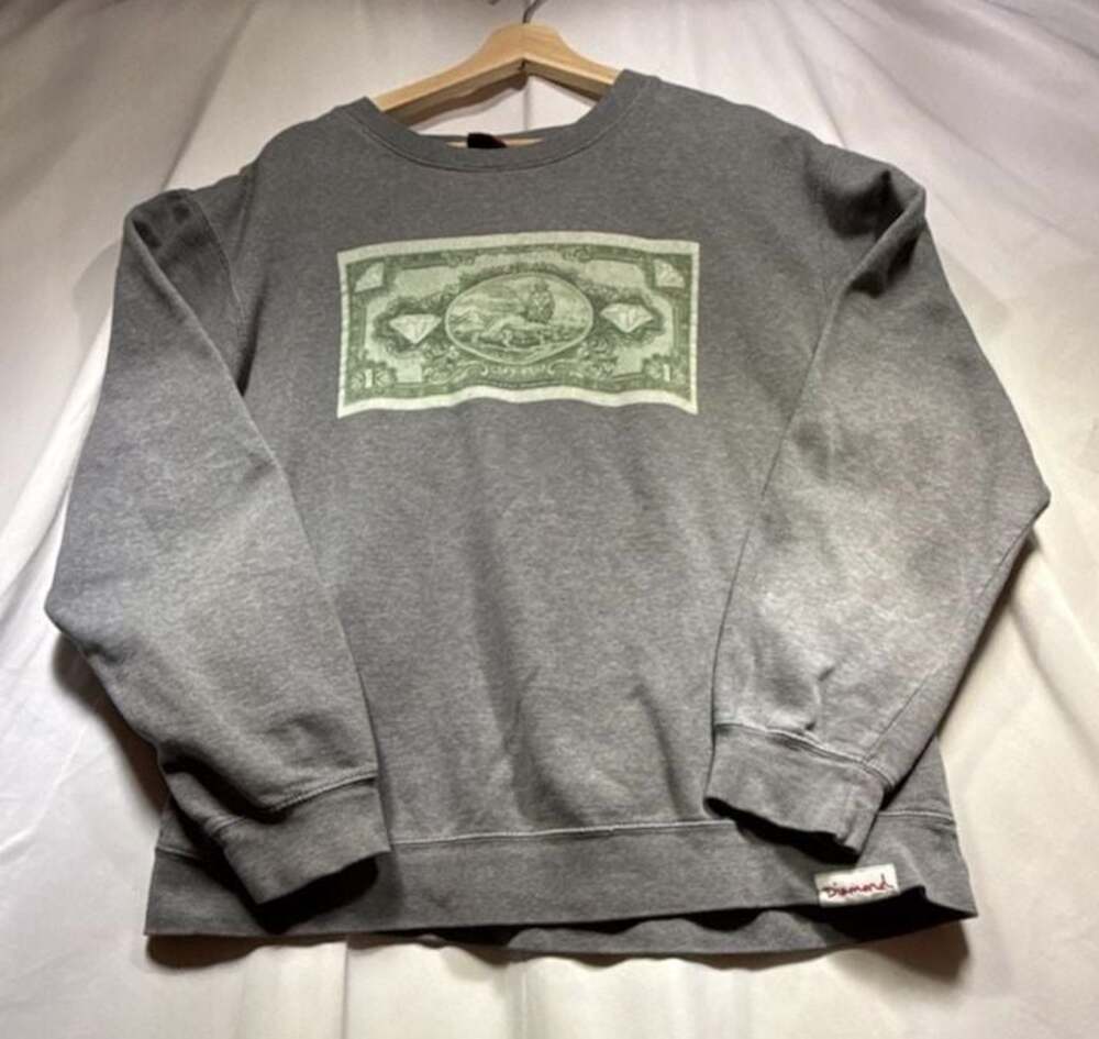 Diamond Supply Co. Lion of Judah Diamond Life Dollar Bill Graphic Crewneck Sweat
